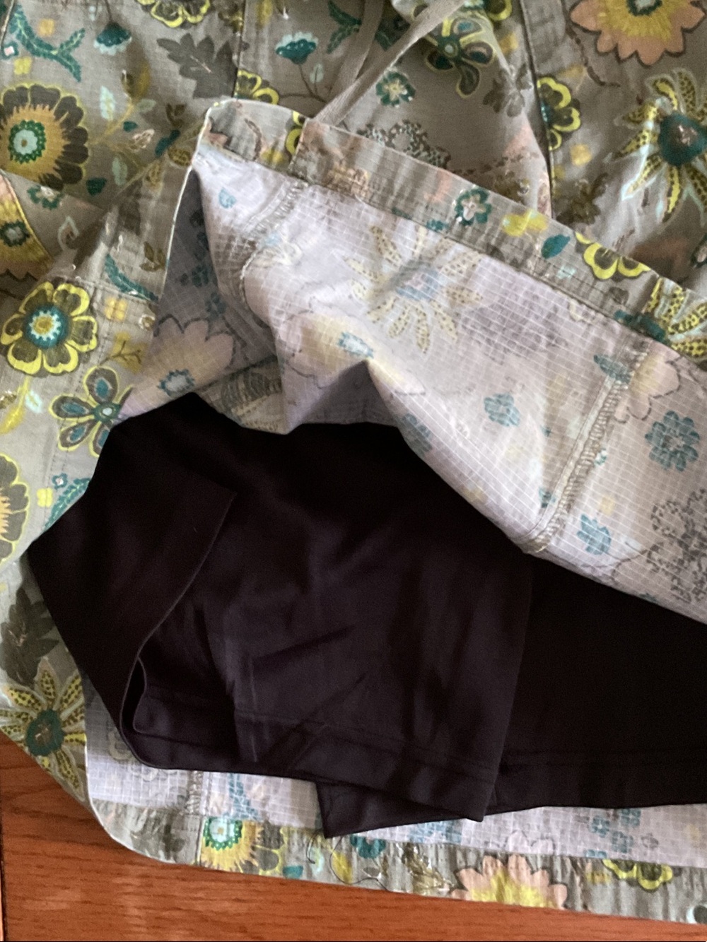 CJ Banks Floral Print Skort in Green, Yellow, Teal - Picture 3 of 3